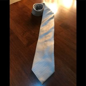 Calvin Klein Silver Silk Tie